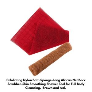 Exfoliating Bath Sponge Set - Red and Brown
